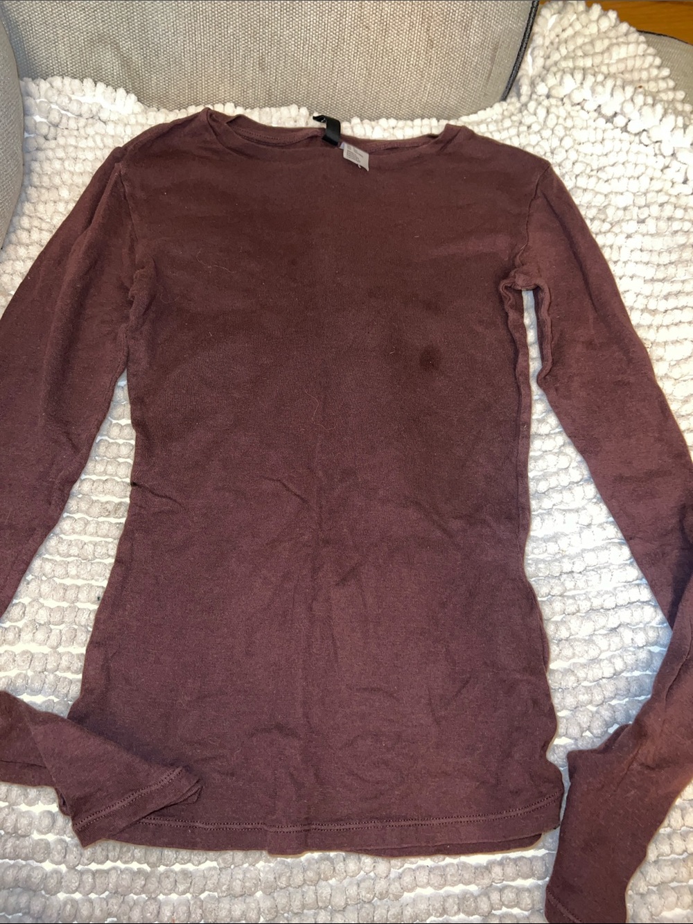Source Unknown Women's Long Sleeve Crewneck Top - Burgundy